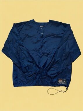 Vintage Easton Vented Baseball Warmup Pullover Windbreaker Navy Large